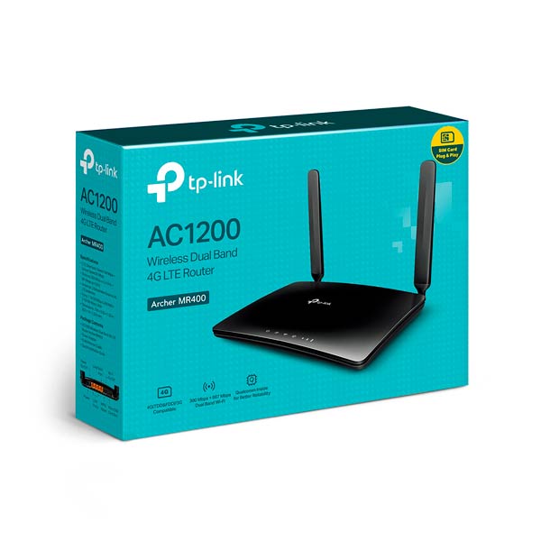TP-Link Archer MR400 AC1200 Wireless Dual Band 4G LTE Router