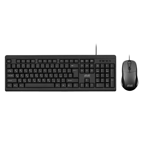 2E MK401 Black Wired Combo Keyboard and Mouse