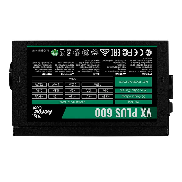 AeroCool VX PLUS 600W Power Supply