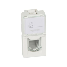 RJ11 socket 4 contacts Mosaic 1 module White