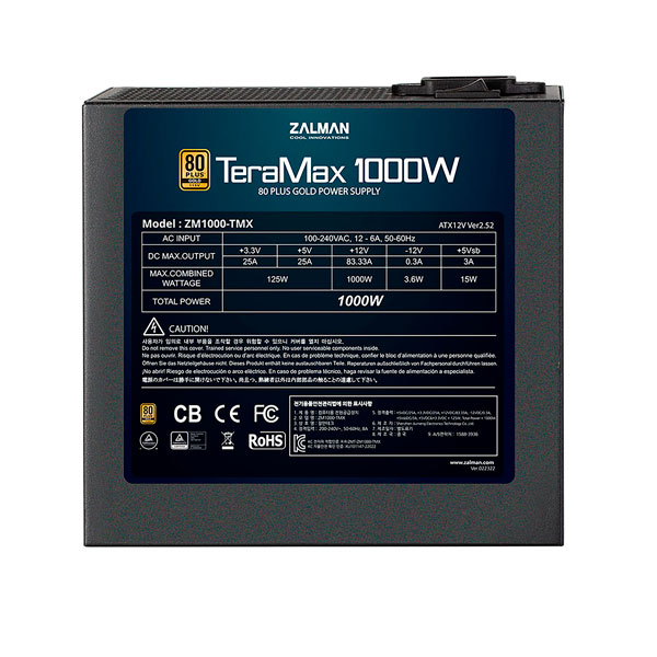  Zalman Teramax 1000W 80 PLUS Gold Power Supply 