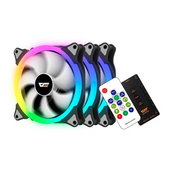 DarkFlash CS140 3in1 LED Black Korpus üçün kuler dəsti
